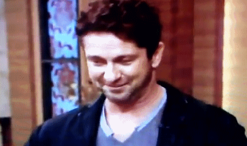 Gerard Butler says the s word on Live_ With Kelly.gif